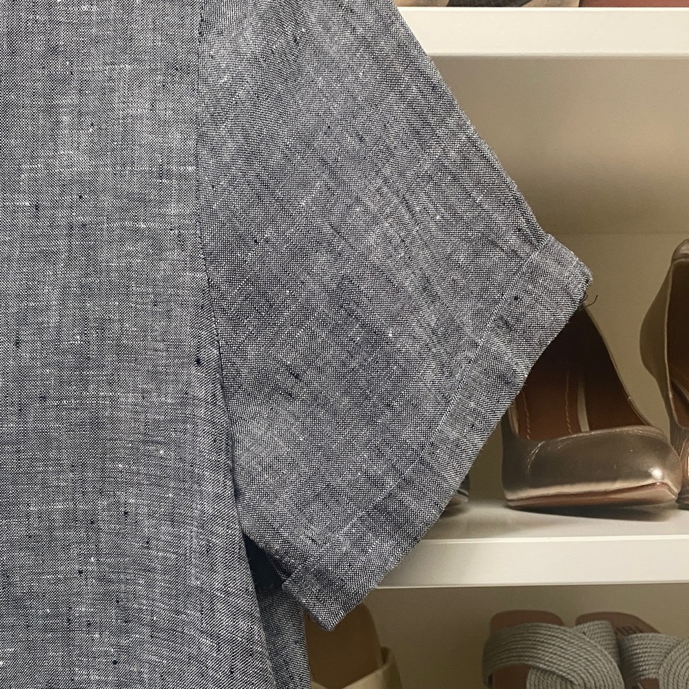 Tahari - Gray Linen Button-Down Dress! Like NEW. Size S. - Picture 5 of 15